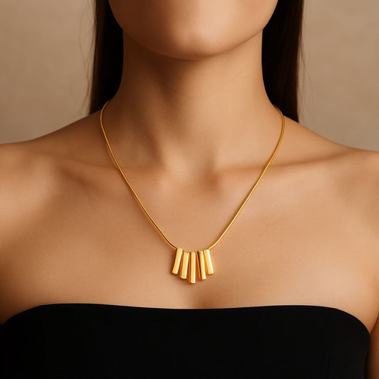 Sleek Anti-Tarnish Bar Pendant Necklace for Women
